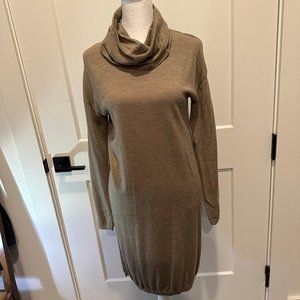 Taupe Light Weight Merino Wood XS Garnet Hill Sweater Dress